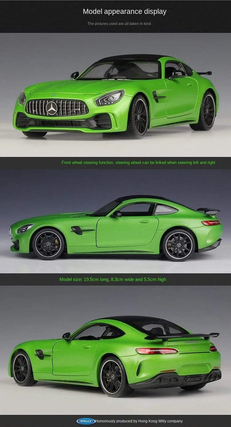 1:24 Mercedes-Benz AMG GT R Alloy Metal Diecast Cars Model Inital Toy Car Children Boy Toys collection toy tools gift