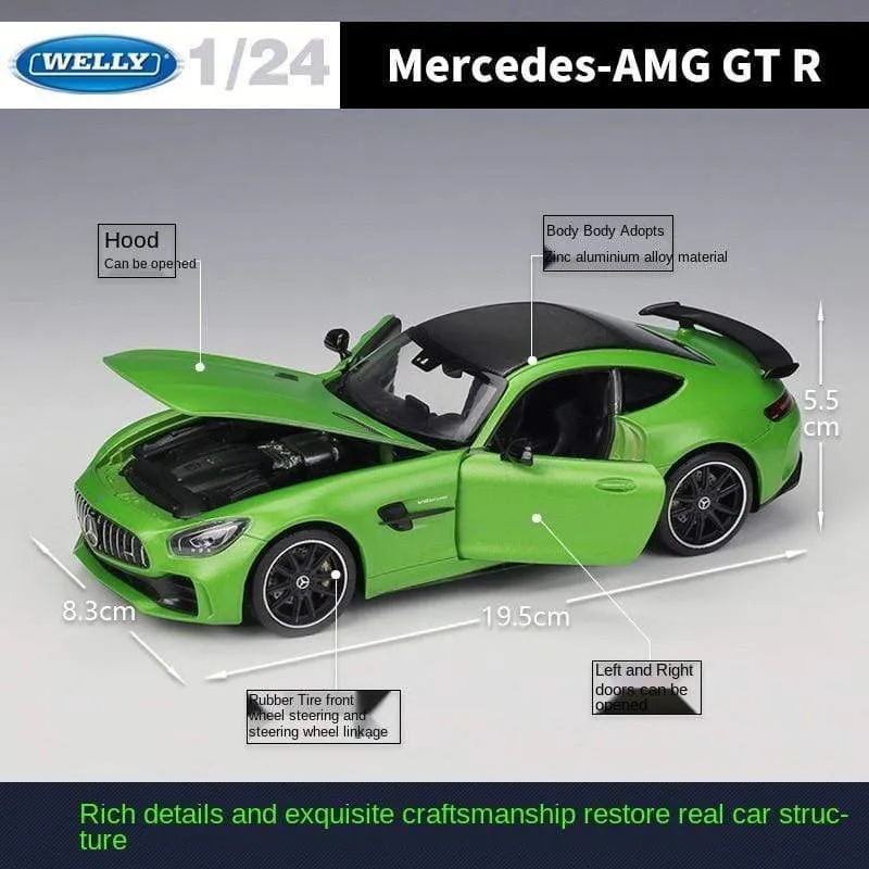 1:24 Mercedes-Benz AMG GT R Alloy Metal Diecast Cars Model Inital Toy Car Children Boy Toys collection toy tools gift