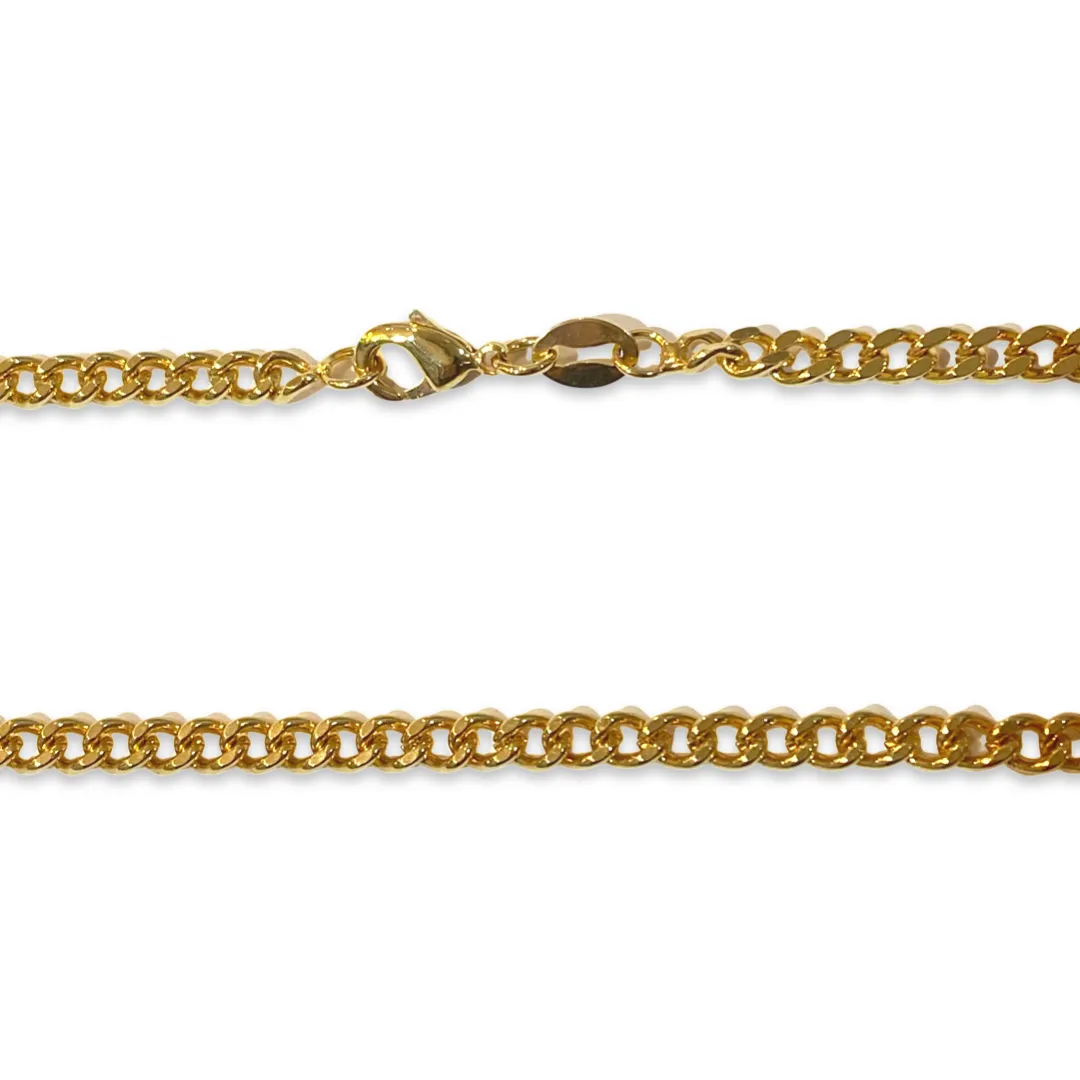 18K Gold Filled Cuban 4mm Chain Necklace