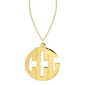 24K Gold Plated Block Monogram Necklace