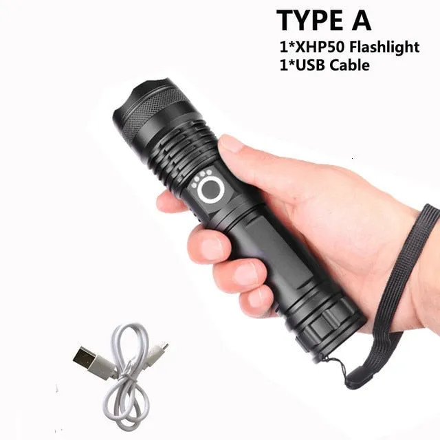 90000 lumens XLamp xhp70.2 hunting most powerful led flashlight rechargeable usb torch cree xhp70 xhp50 18650 or 26650 battery