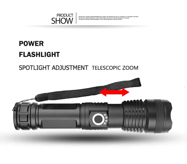 90000 lumens XLamp xhp70.2 hunting most powerful led flashlight rechargeable usb torch cree xhp70 xhp50 18650 or 26650 battery