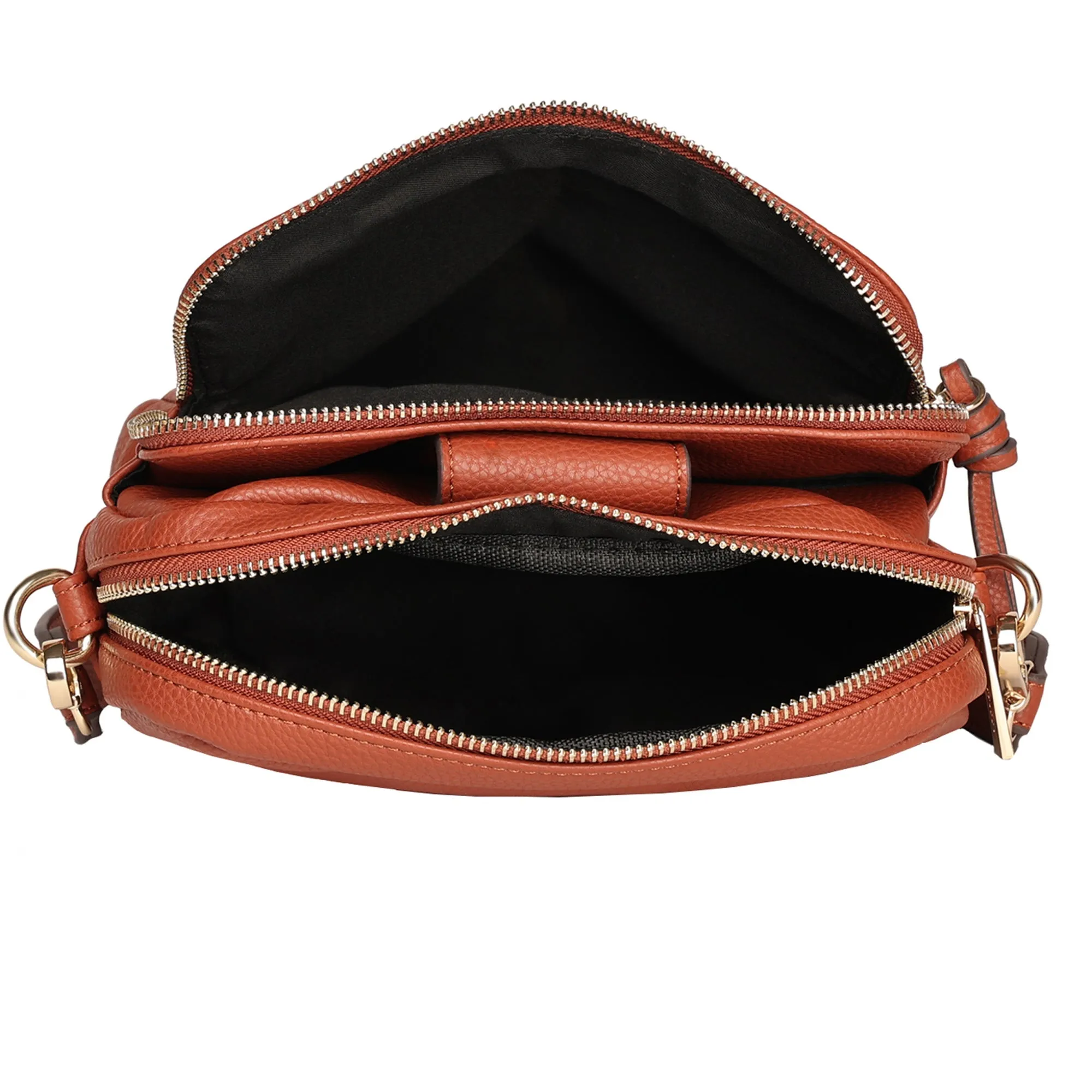 Accessorize London Women's Rust Functional Cross-Body Bag