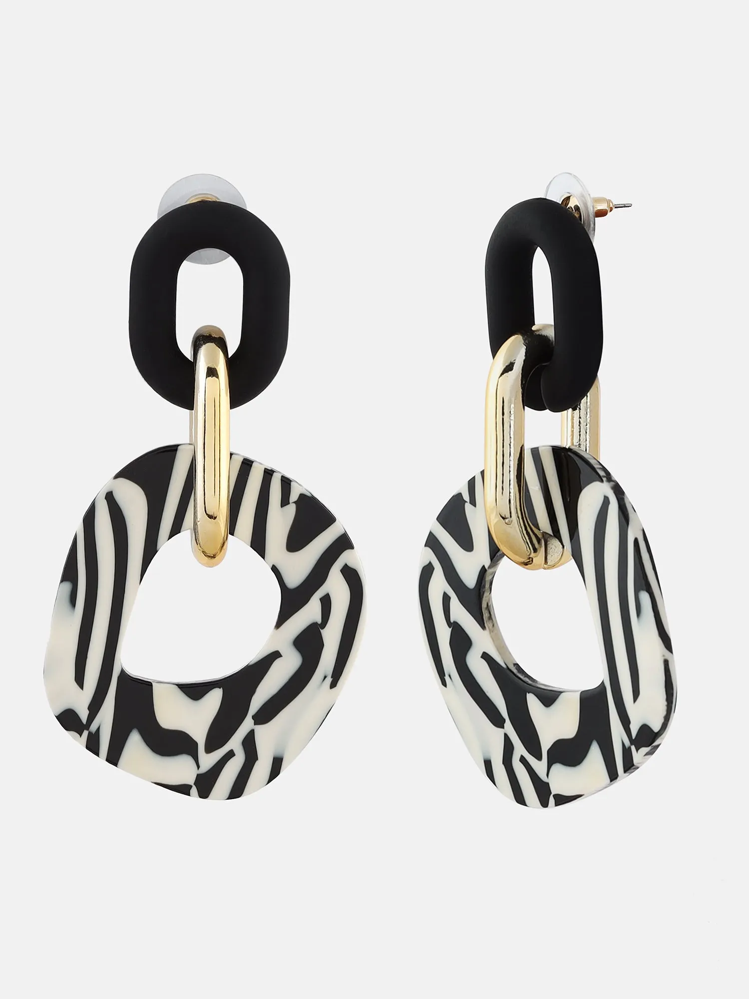 Acrylic Zebra Finish Earring