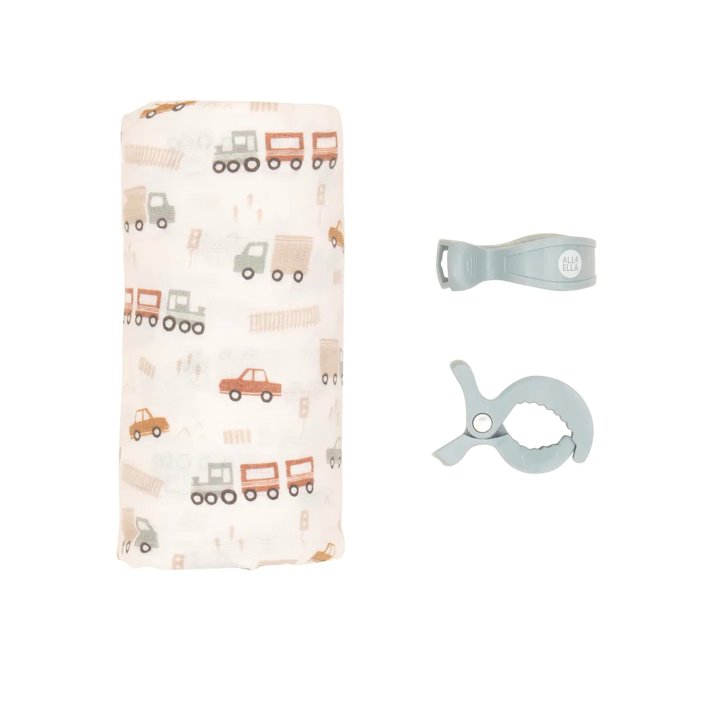 All 4 Ella - Muslin & 2 Pram Peg Box Set - Trucks