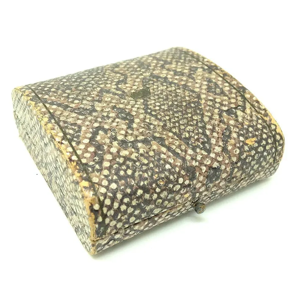 Antique Edwardian Faux Snake Skin Jewellery Box