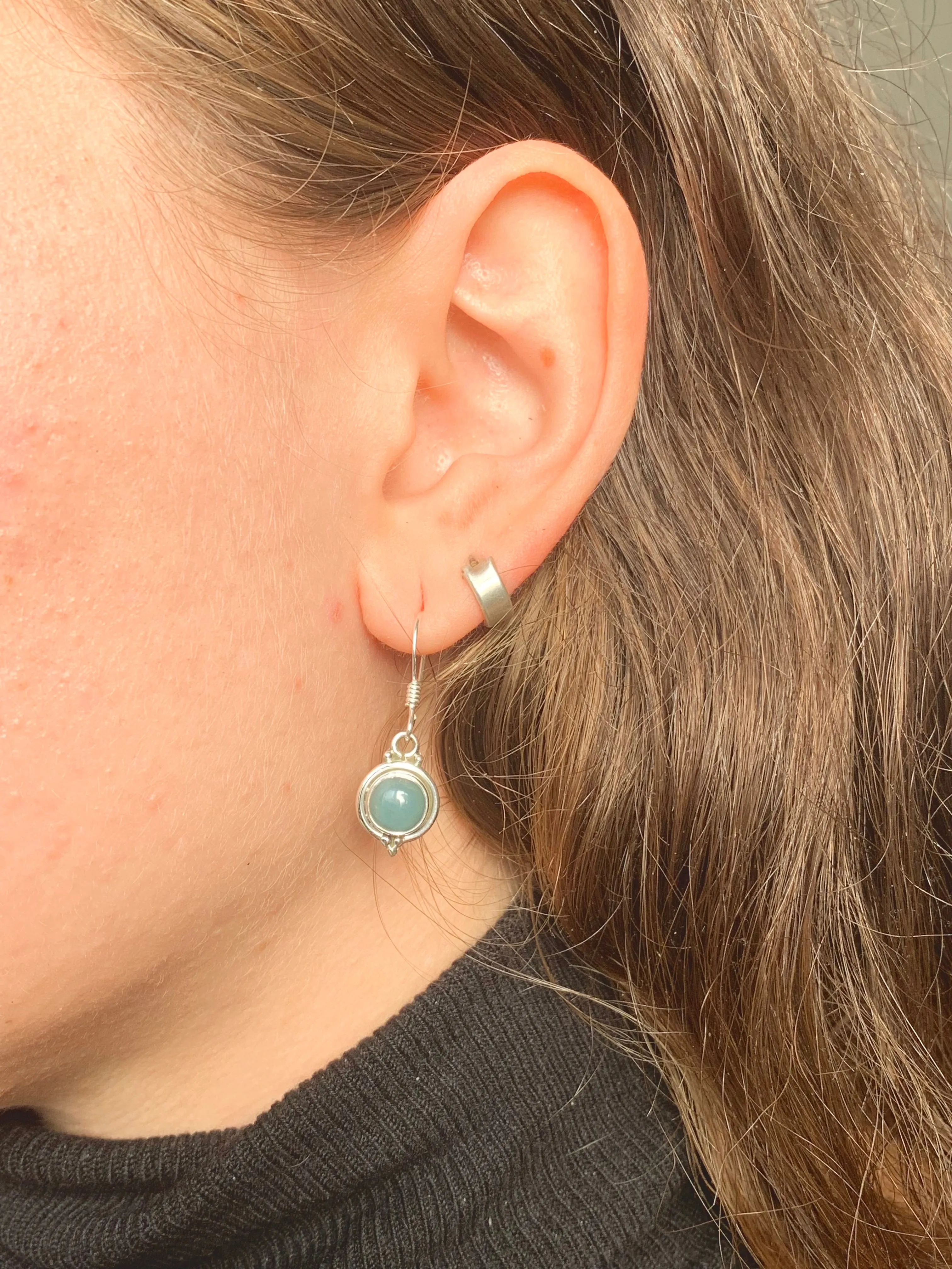 Aquamarine Ari Dot Earrings