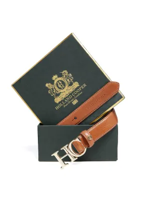 Atelier Slim Logo Belt (Tan Contrast)