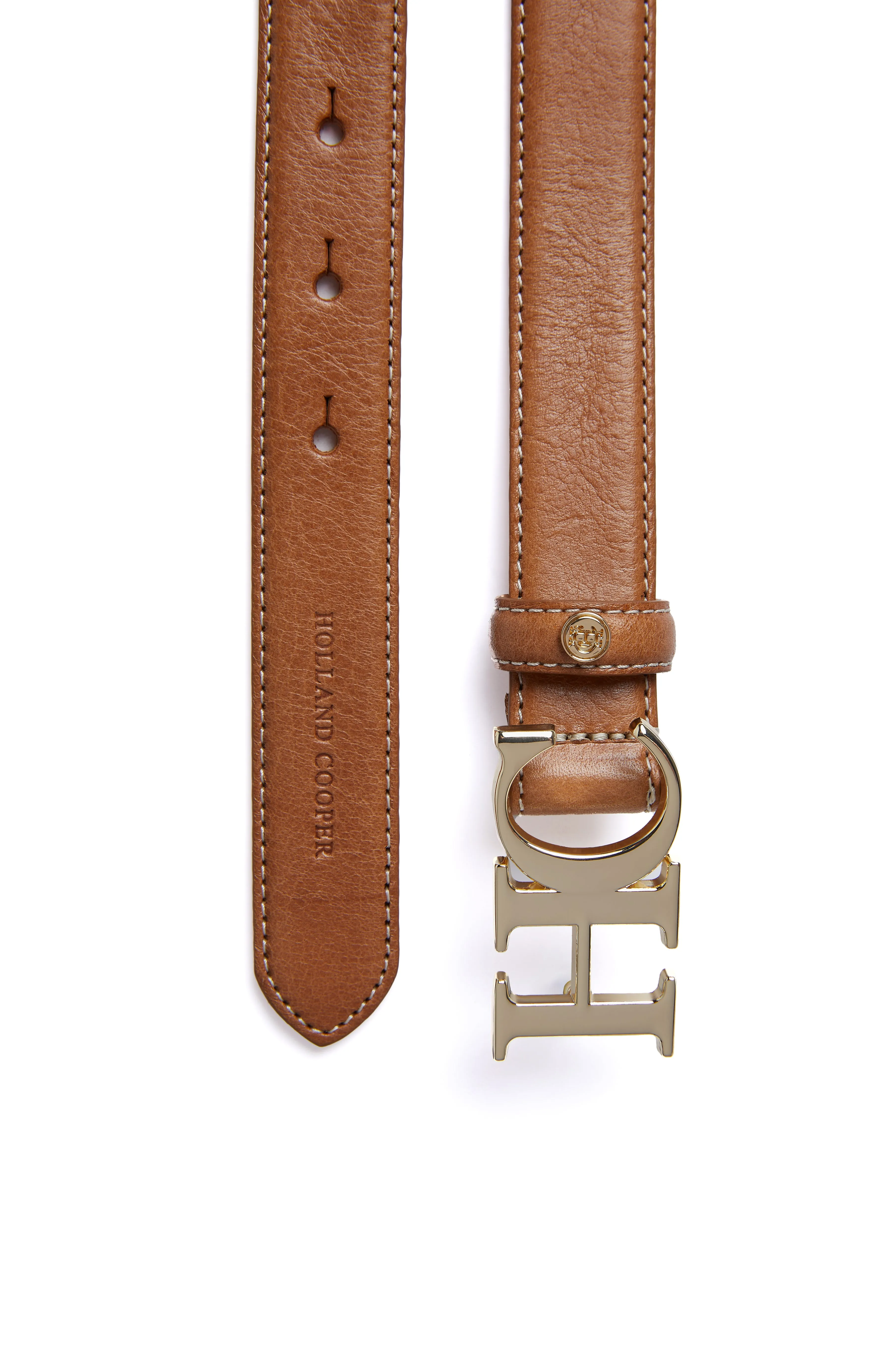 Atelier Slim Logo Belt (Tan Contrast)