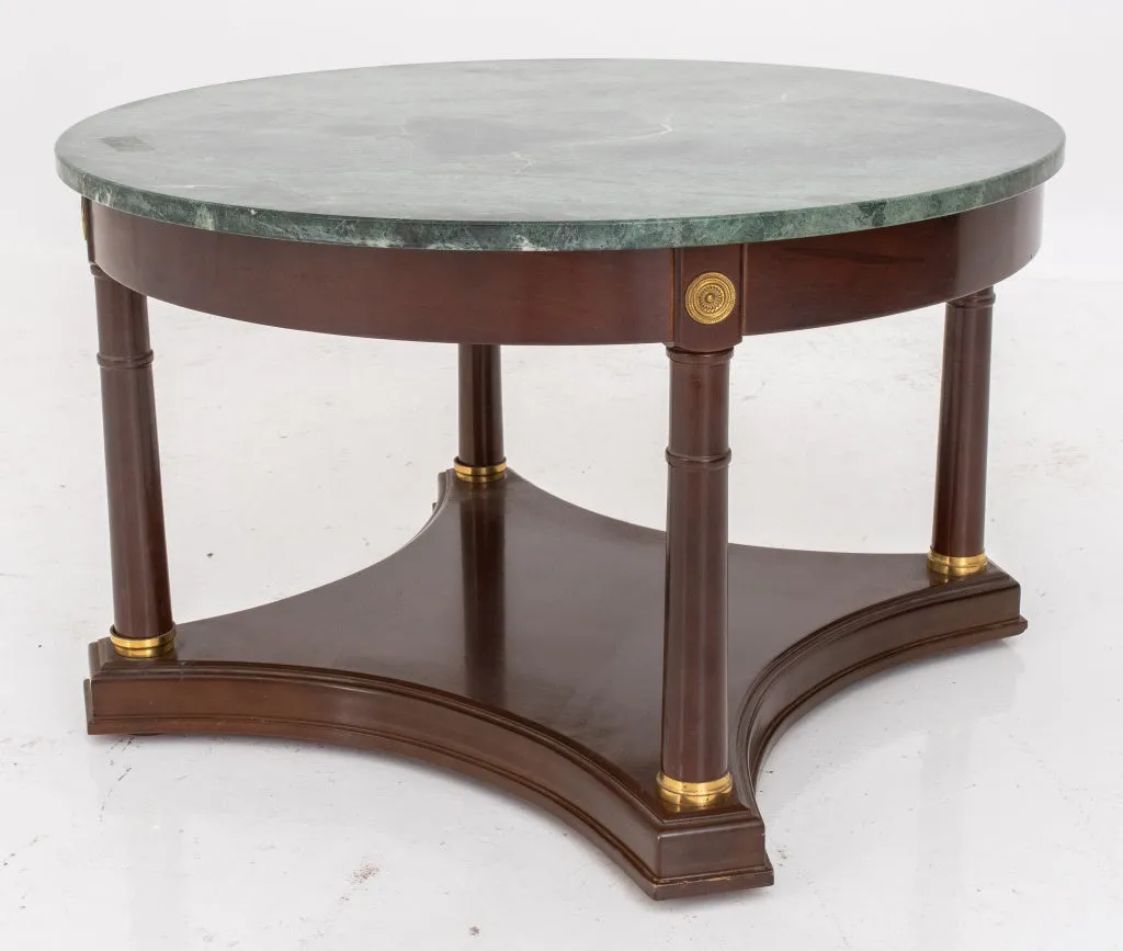 Baker Furniture Attrib Marble-Topped Coffee Table