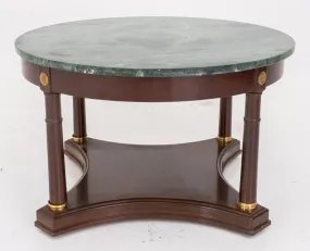 Baker Furniture Attrib Marble-Topped Coffee Table