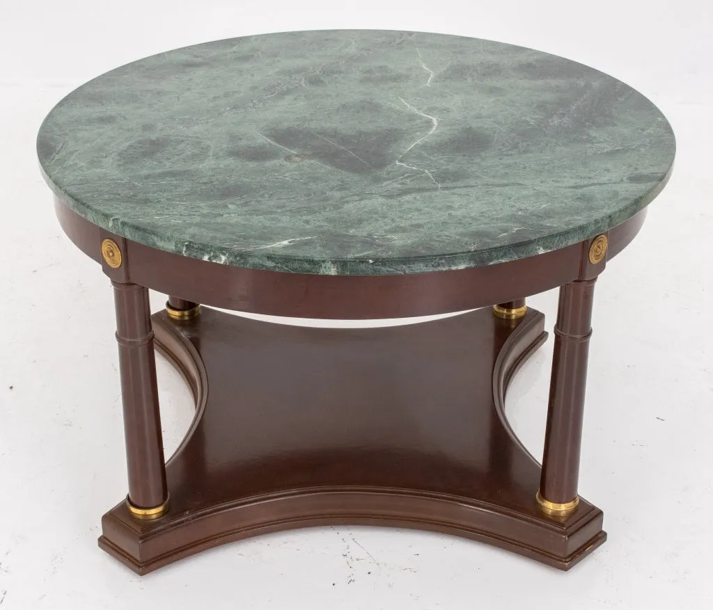 Baker Furniture Attrib Marble-Topped Coffee Table