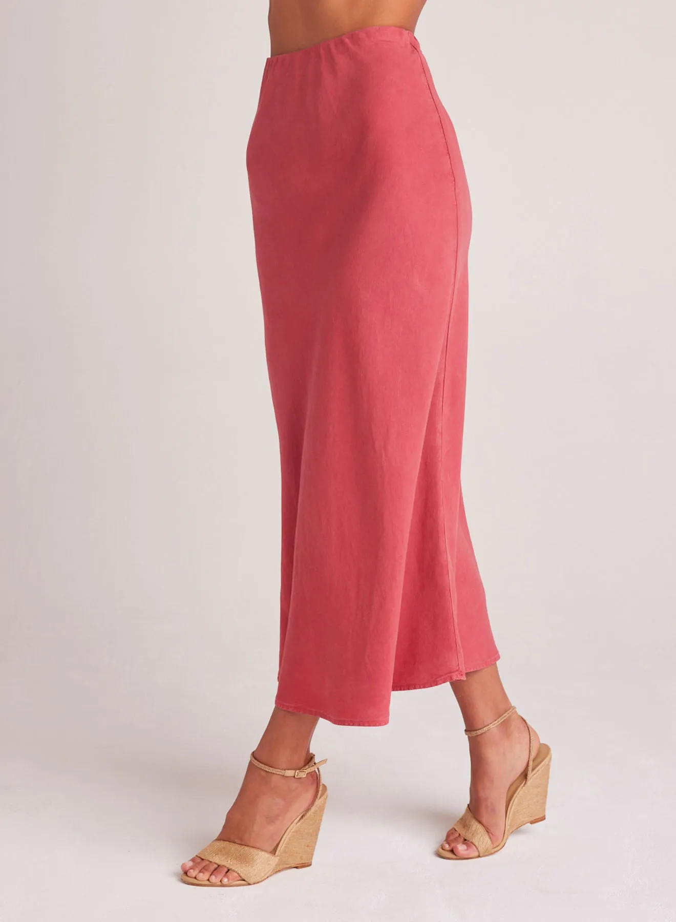 Bias Midi Skirt - Riviera Red