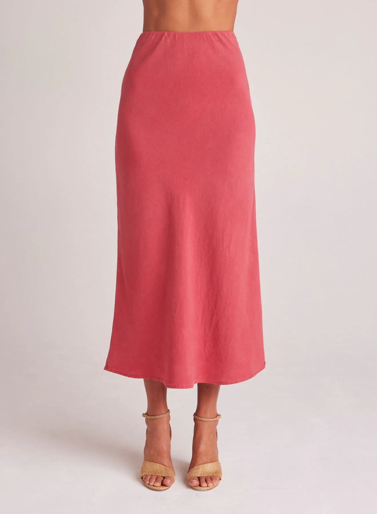 Bias Midi Skirt - Riviera Red