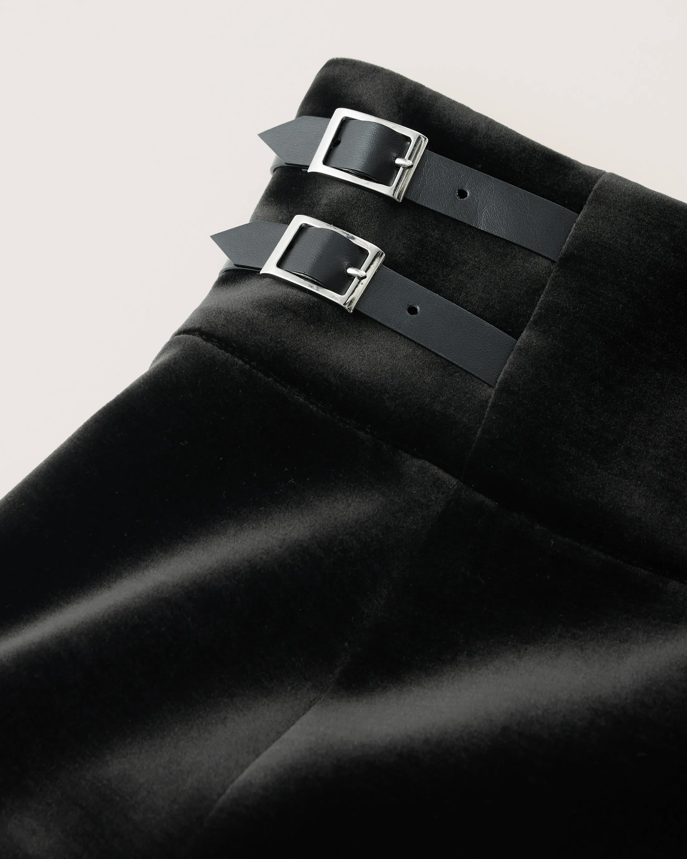 Black Velour Harness Skirt