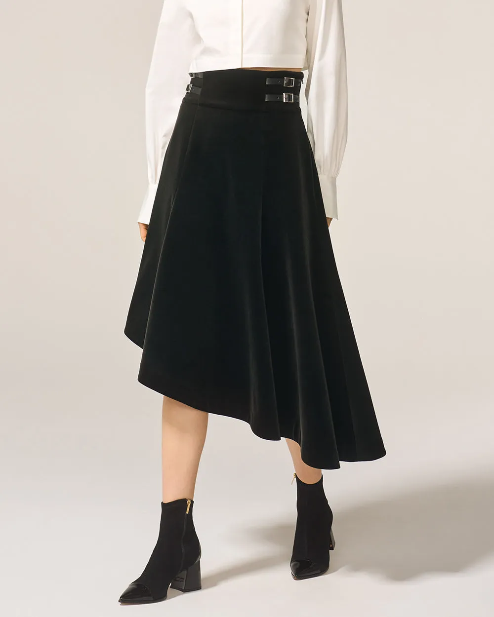 Black Velour Harness Skirt