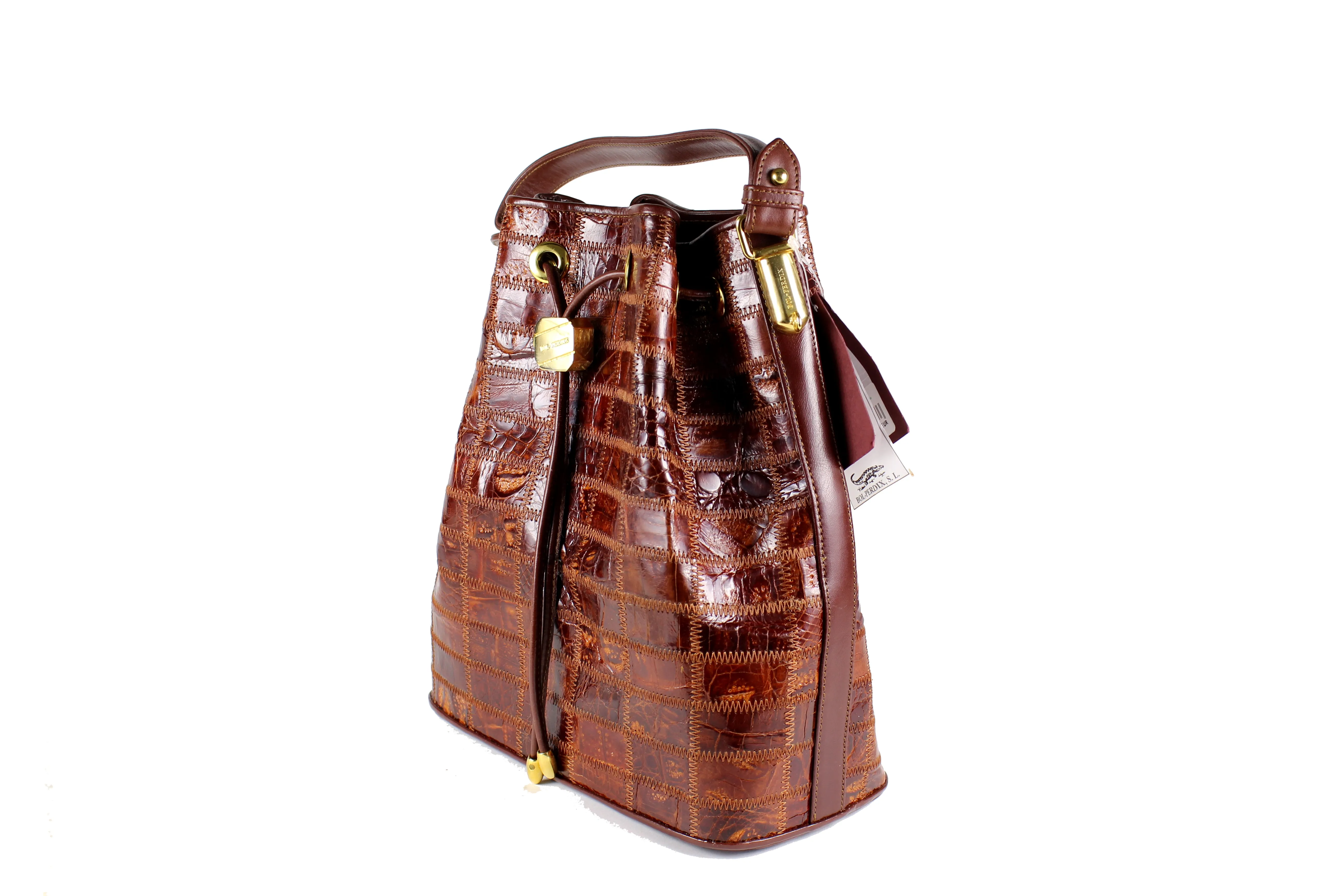 Bol-Perdix patchwork crocodile skin handbag