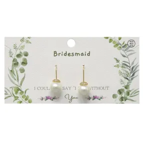 BRIDESMAID CZ Top Pearl Drop Earrings