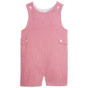 Button Tab John John - Red Gingham