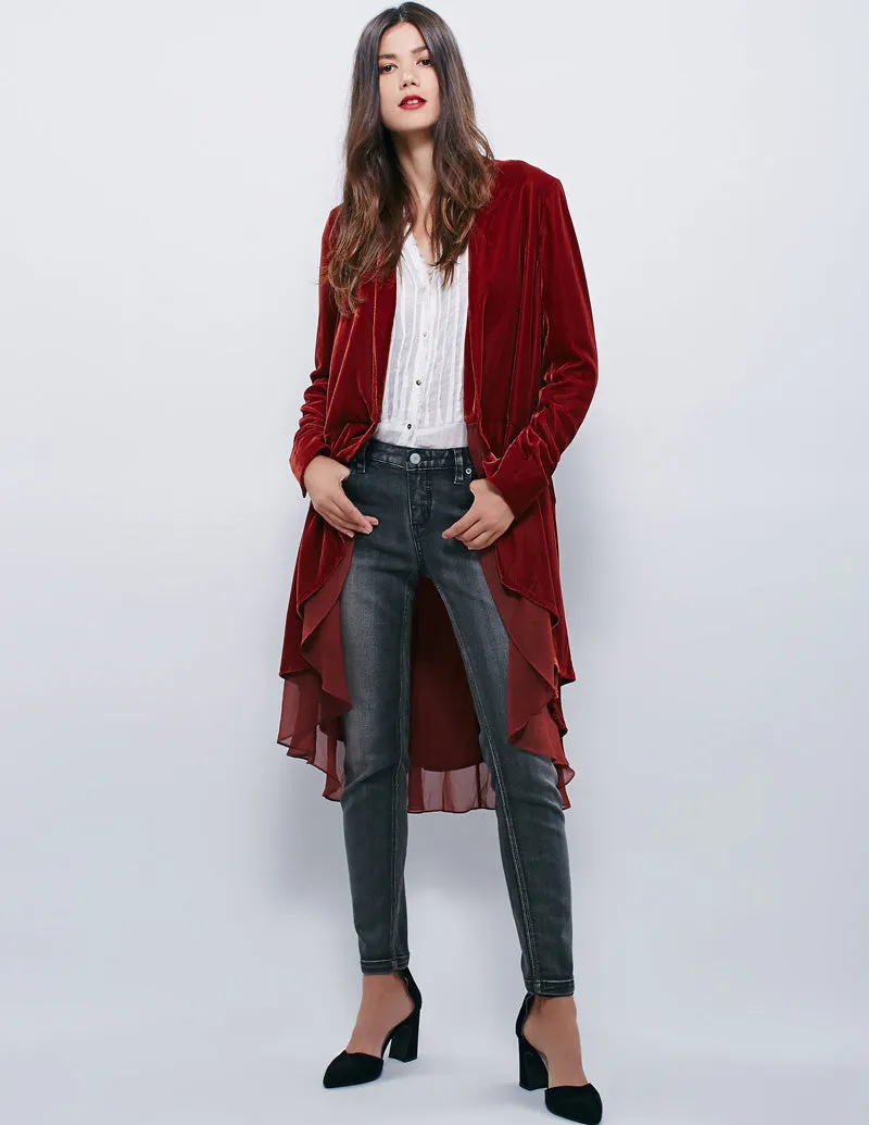 Cardigan En Velours Veste de Dentelle