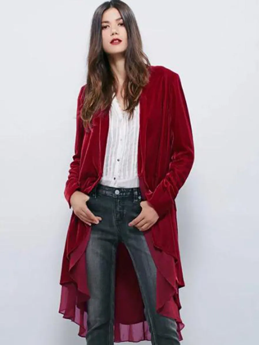 Cardigan En Velours Veste de Dentelle