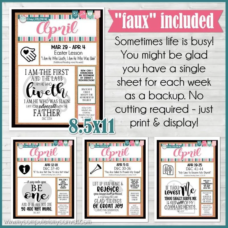 CFM D&C Family Bulletin Board Kit   FAUX Sheets {APR 2021} PRINTABLE