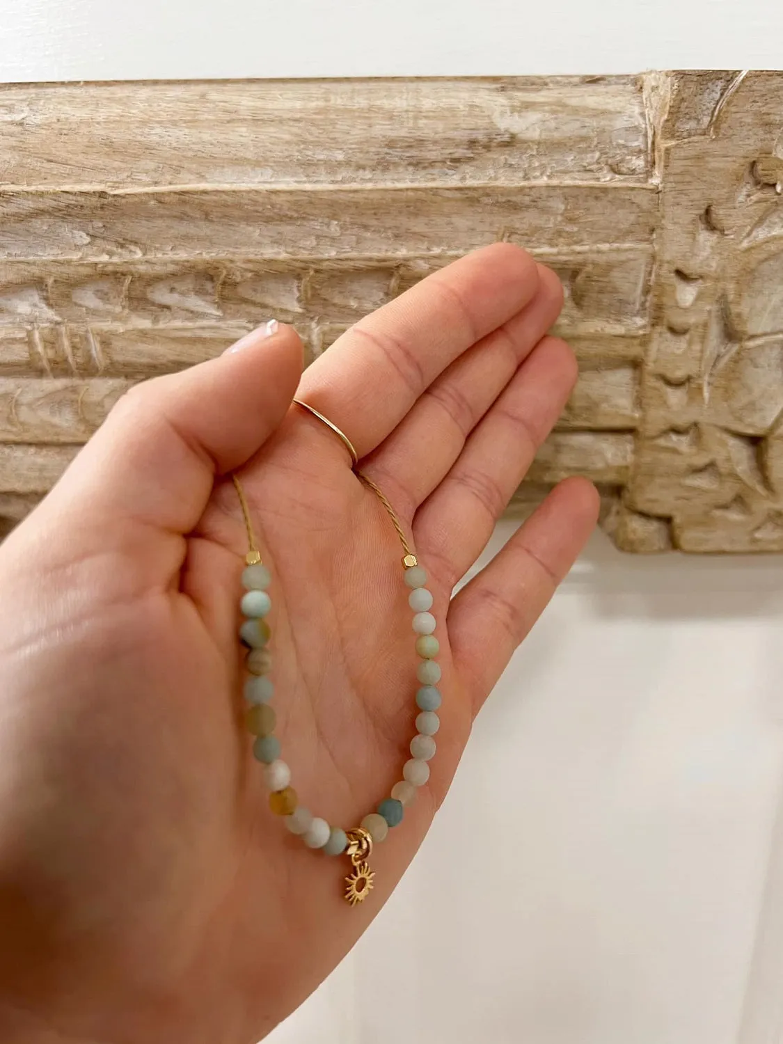 Dainty Amazonite Sun Necklace