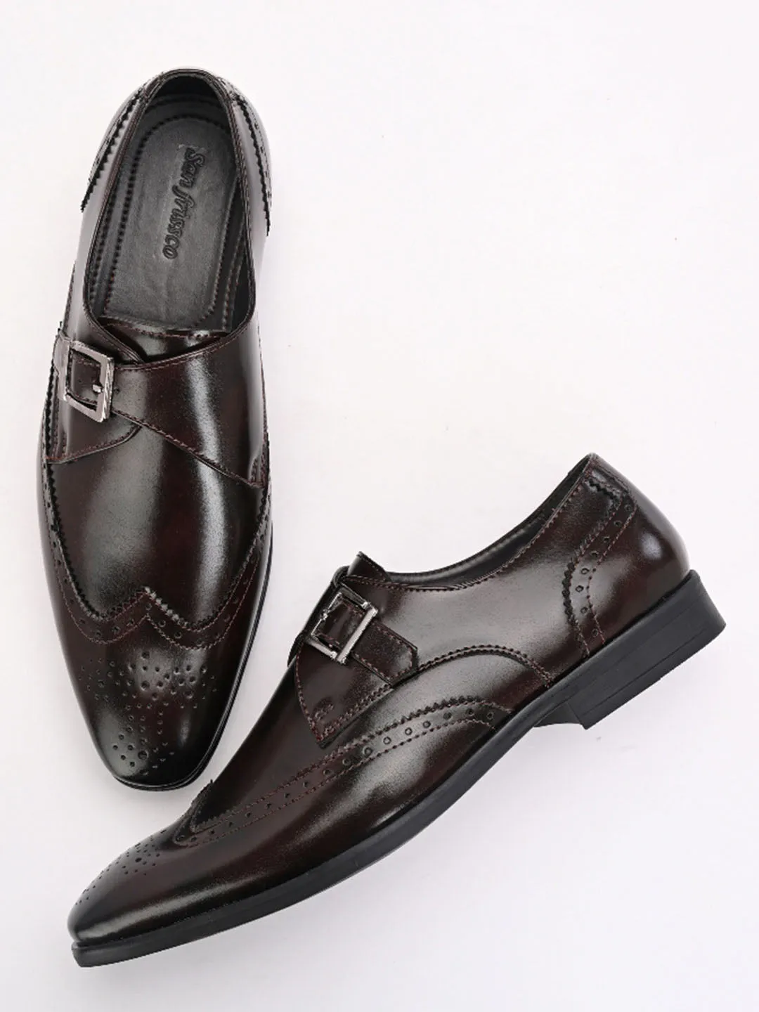 Dario Brown Single Monk Shoes