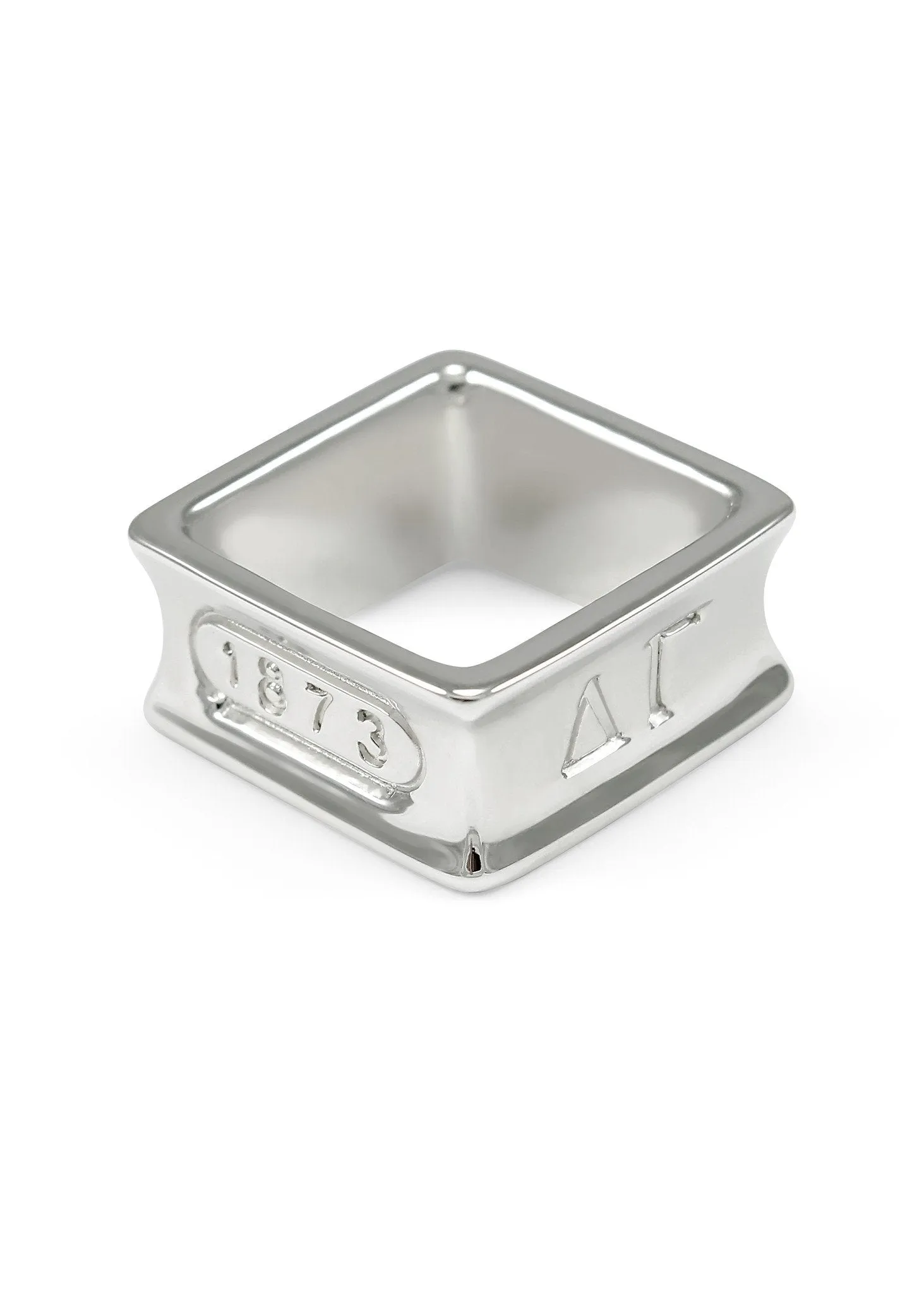 Delta Gamma Sterling Silver Square Ring