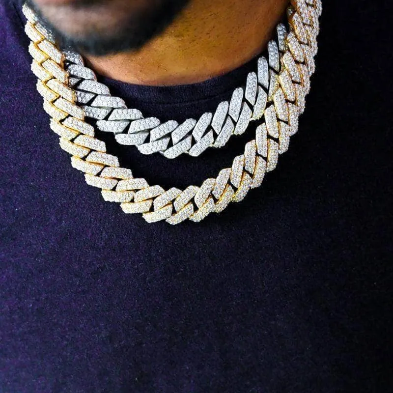 Diamond Prong Cuban Link Chain Bundle (19mm)