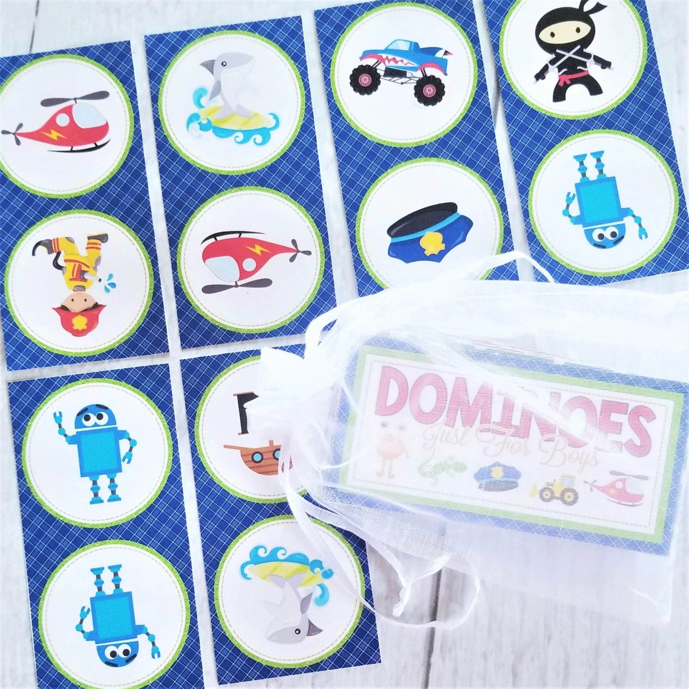 DOMINOES Game {Just for Boys} PRINTABLE