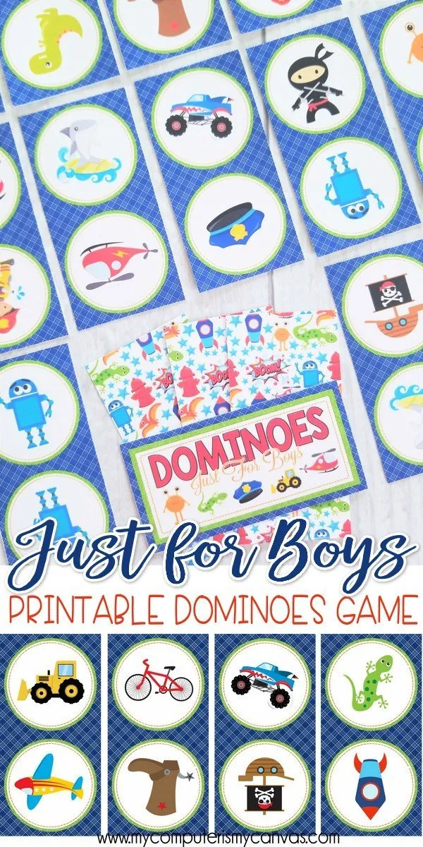 DOMINOES Game {Just for Boys} PRINTABLE