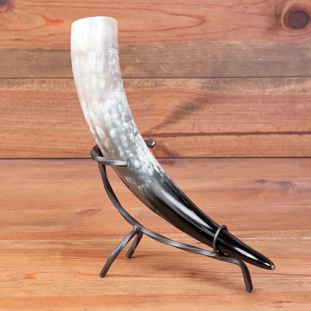 Drinking Horn with Iron Stand (Small)