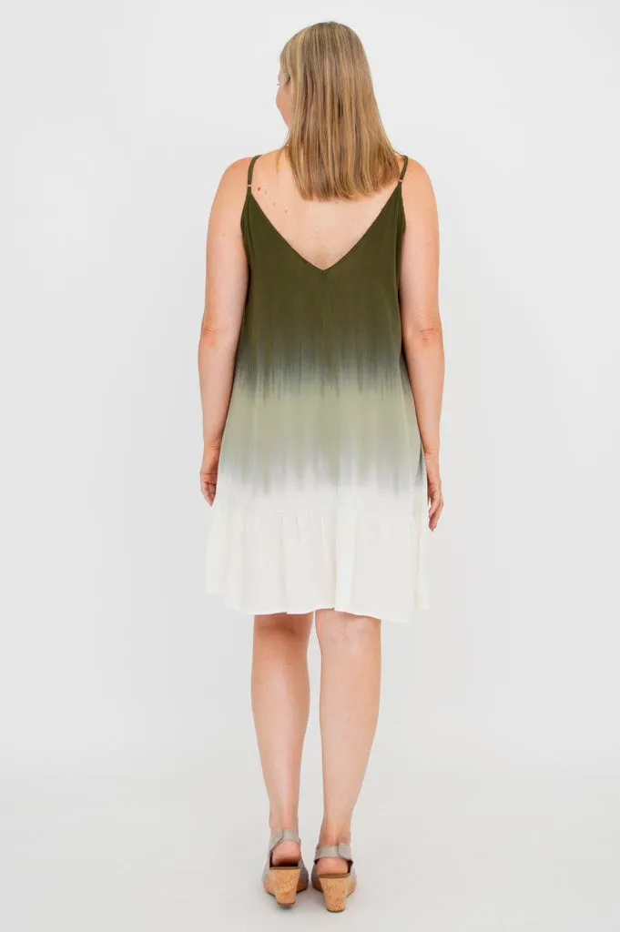 Ettie Dress, Green Dip-Dye