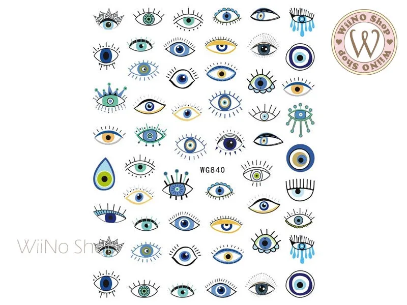 Evil Eye Adhesive Nail Art Sticker - 1 pc (WG840)