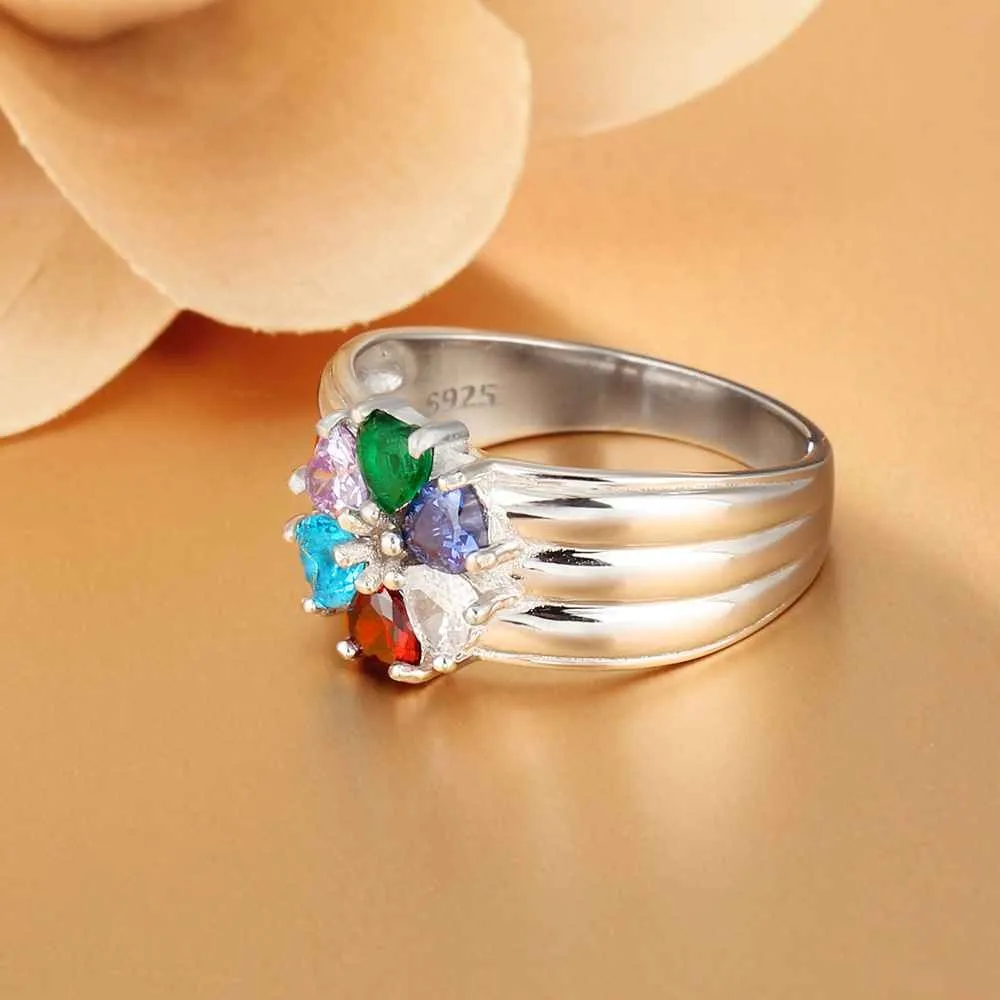 Family and Friend 6 Birthstone Ring