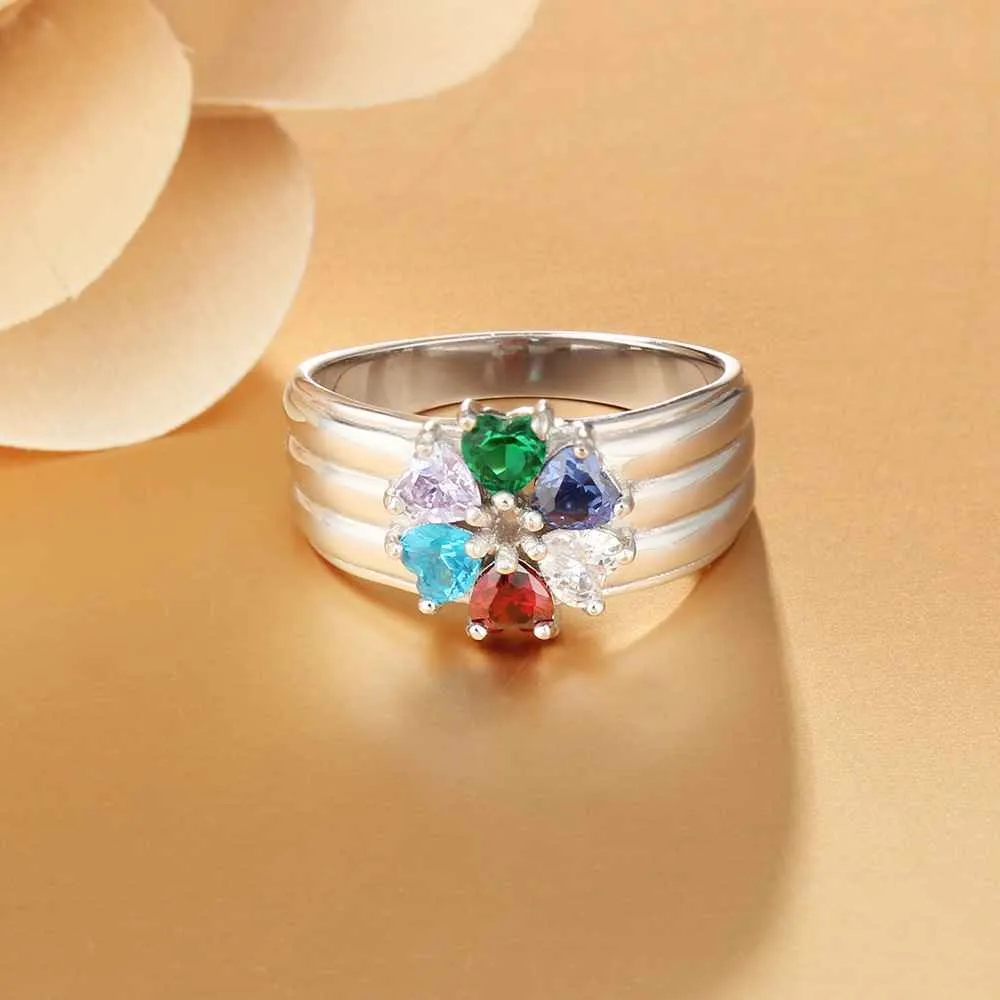 Family and Friend 6 Birthstone Ring