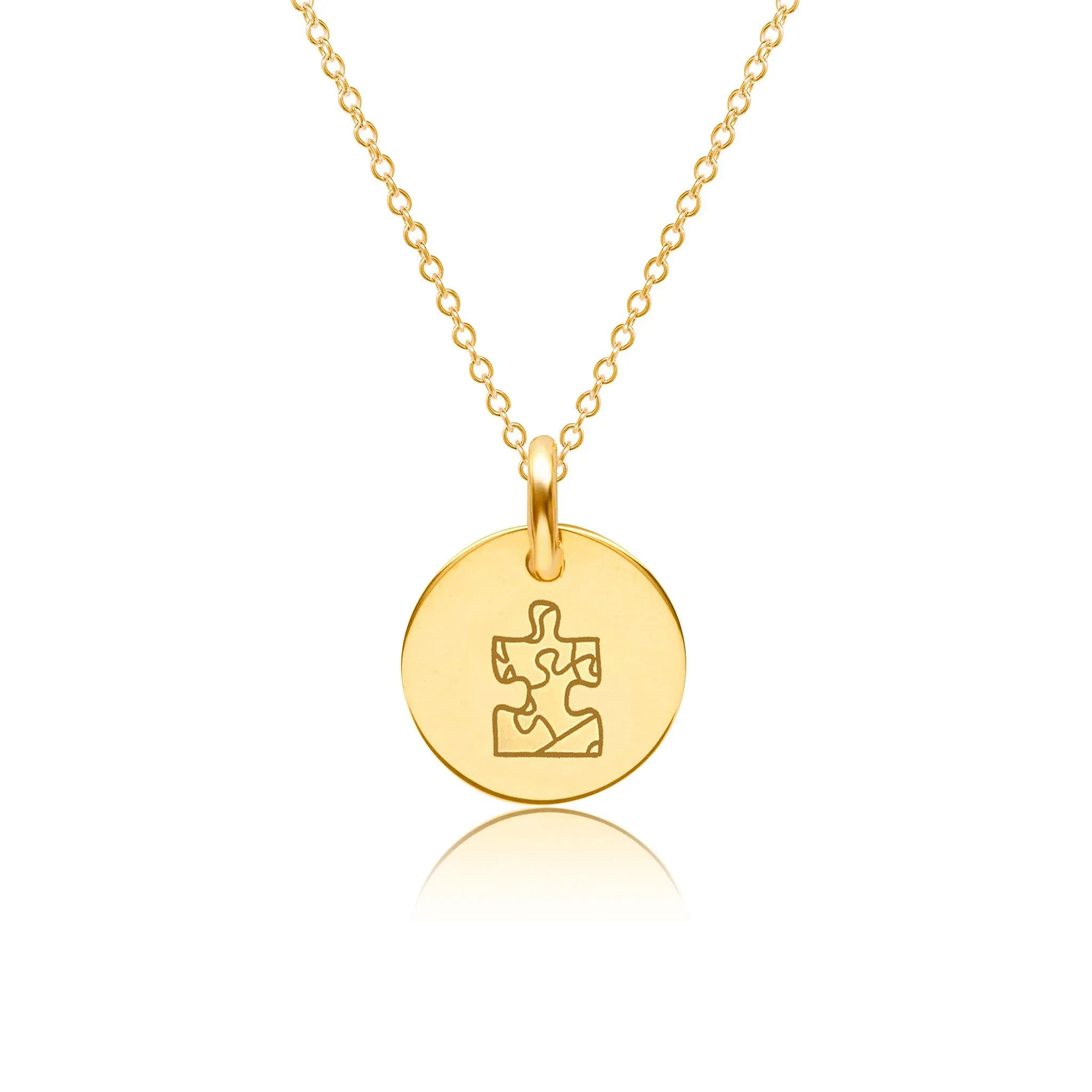 Gold Engravable Autism Necklace