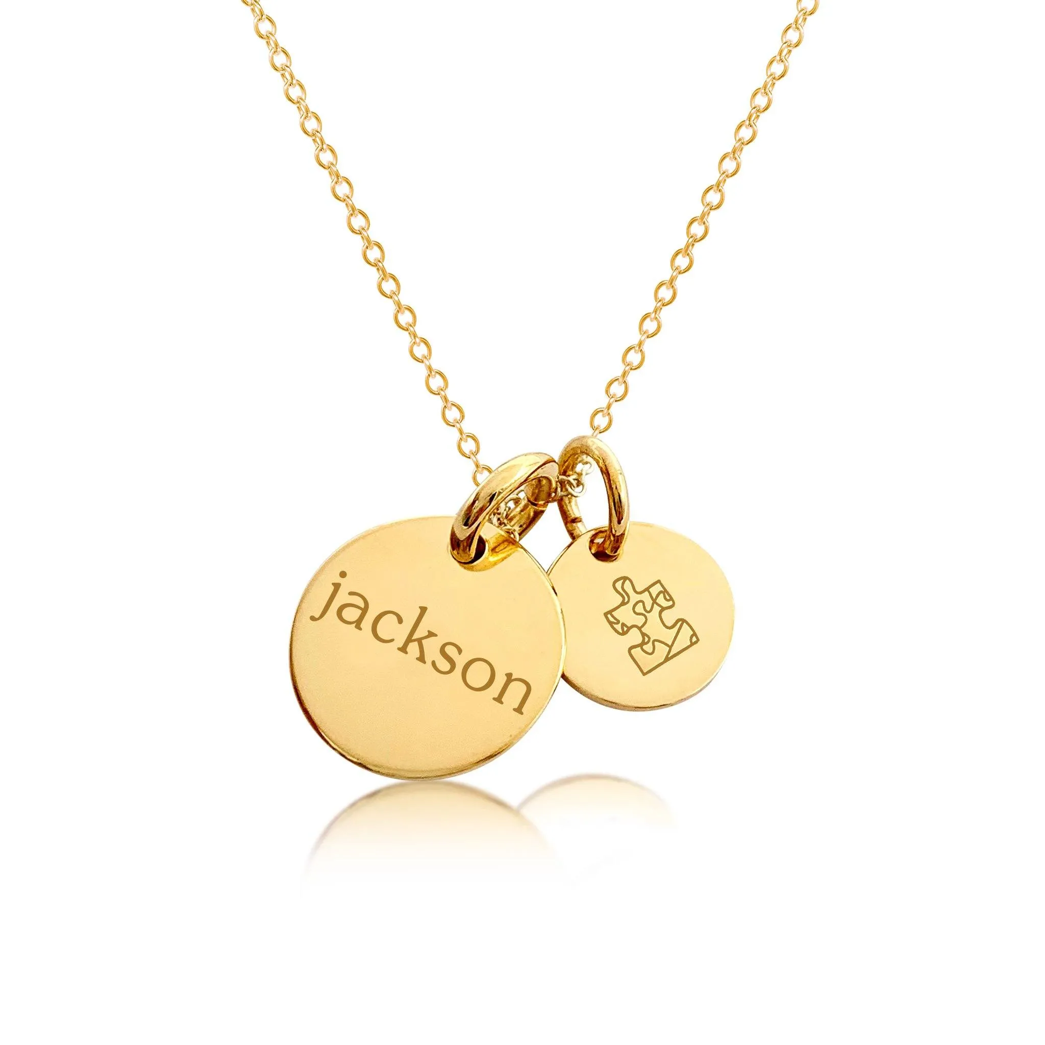 Gold Engravable Autism Necklace