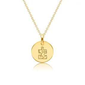 Gold Engravable Autism Necklace