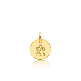 Gold Engravable Autism Puzzle Piece