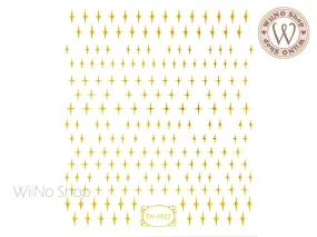 Gold Mini Cross Star Adhesive Nail Art Sticker - 1 pc (TH-1027G)