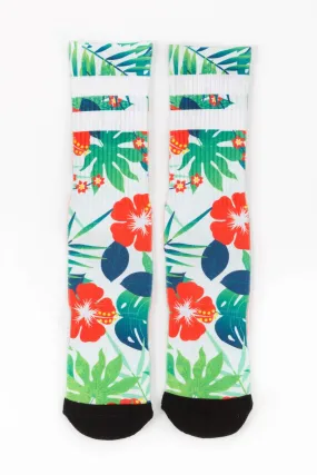 Guys Jungle Flower Print Socks