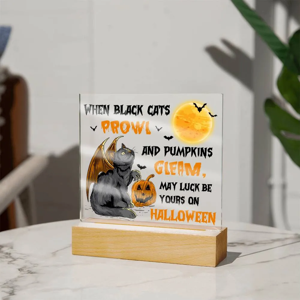 Halloween Collection Pumpkins Gleam Acrylic Plaque