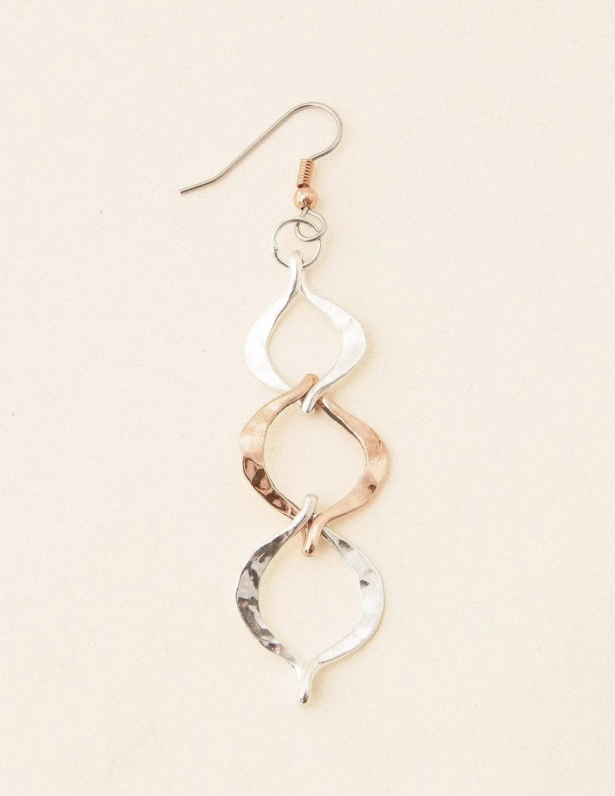 Handmade Artisan Copper Silver Earrings