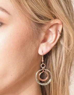 Handmade Artisan Copper Silver Earrings