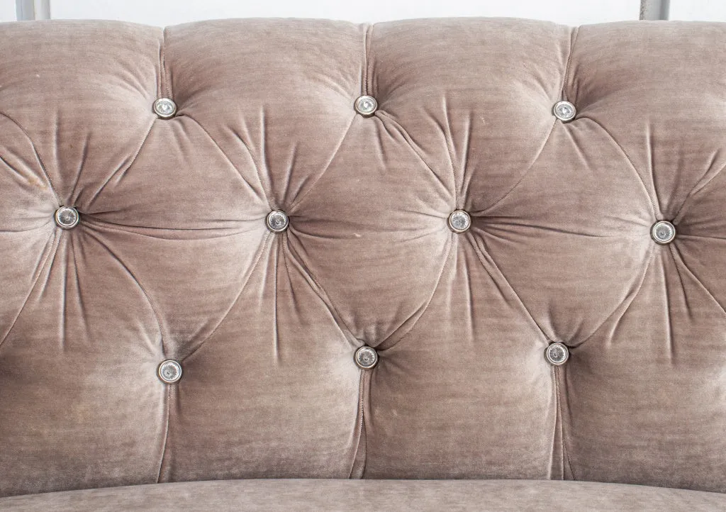 Hollywood Regency Modern Glam Velvet Crescent Sofa