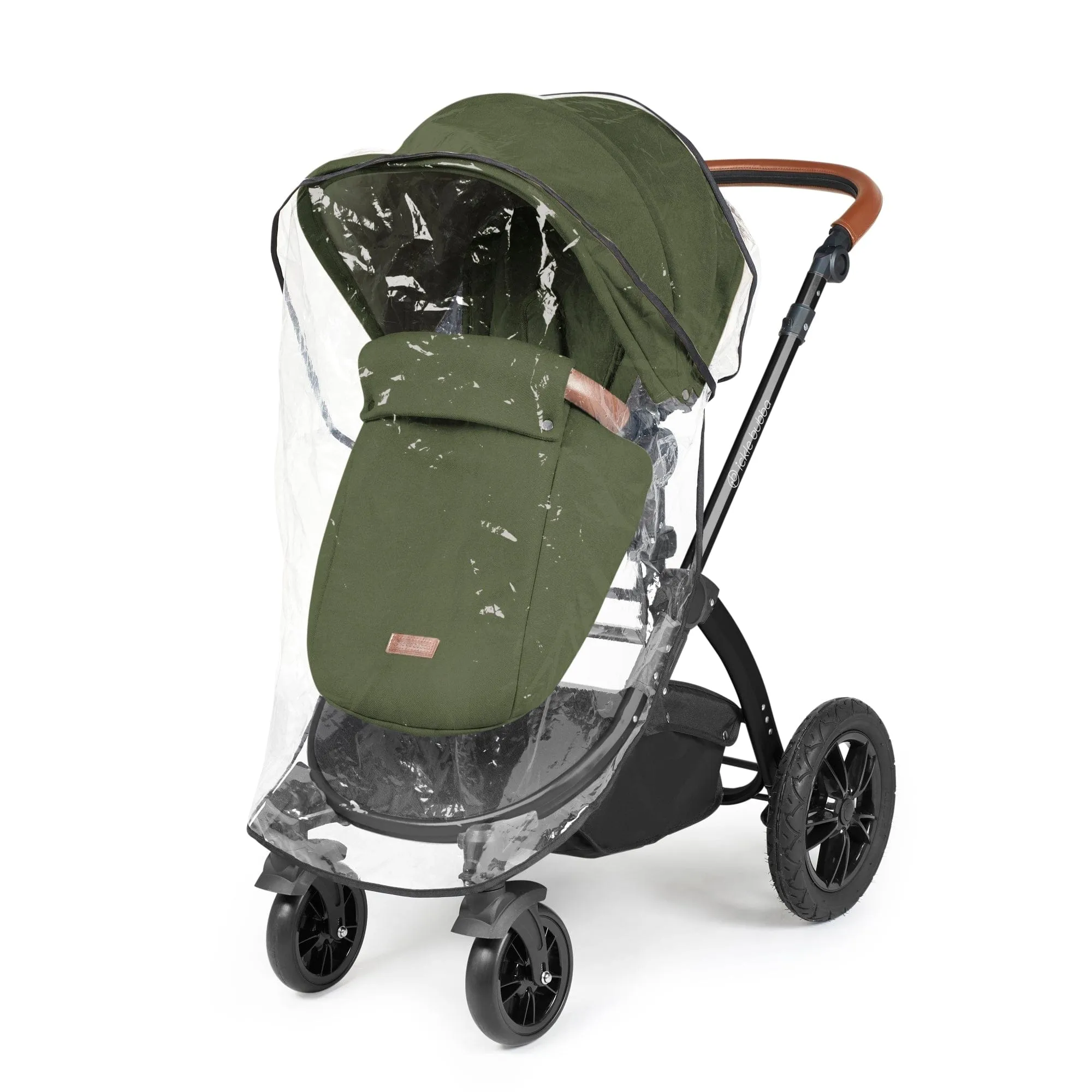 Ickle Bubba Stomp Luxe All-in-One I-Size Travel System With Isofix Base - Black / Woodland / Tan