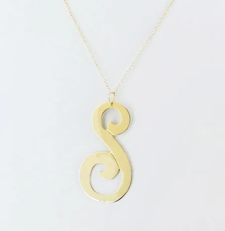 Large Gold Initial Necklace