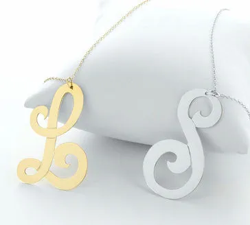 Large Gold Initial Necklace